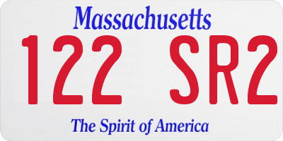 MA license plate 122SR2