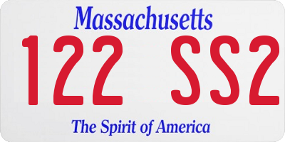 MA license plate 122SS2