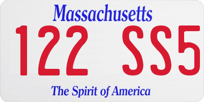 MA license plate 122SS5