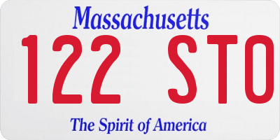 MA license plate 122ST0