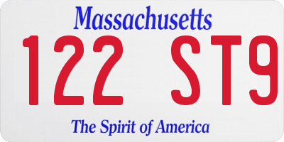 MA license plate 122ST9