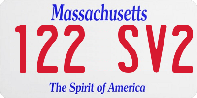MA license plate 122SV2