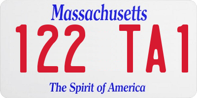MA license plate 122TA1