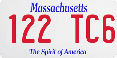MA license plate 122TC6