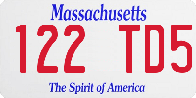 MA license plate 122TD5