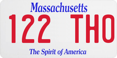 MA license plate 122TH0