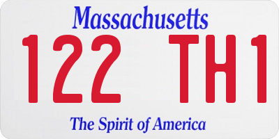 MA license plate 122TH1