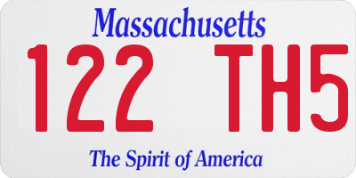 MA license plate 122TH5