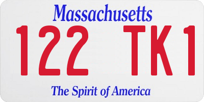 MA license plate 122TK1