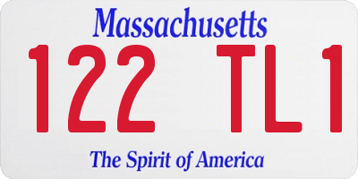 MA license plate 122TL1