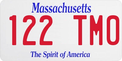 MA license plate 122TM0