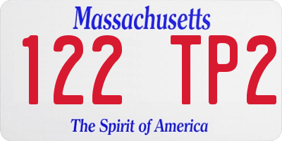 MA license plate 122TP2