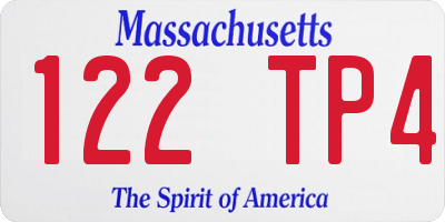 MA license plate 122TP4