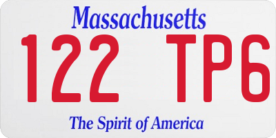 MA license plate 122TP6