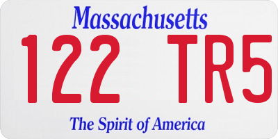 MA license plate 122TR5