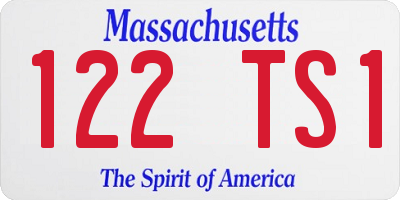MA license plate 122TS1