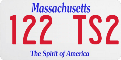 MA license plate 122TS2