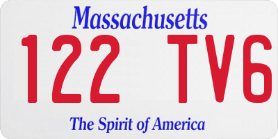 MA license plate 122TV6