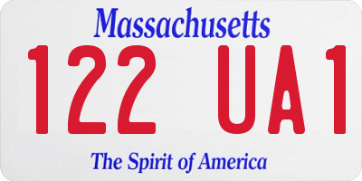 MA license plate 122UA1