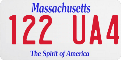 MA license plate 122UA4