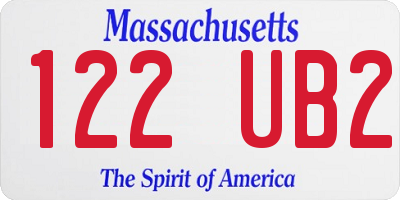 MA license plate 122UB2