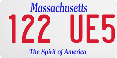 MA license plate 122UE5