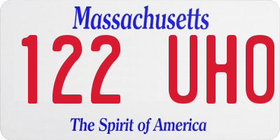 MA license plate 122UH0