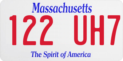 MA license plate 122UH7