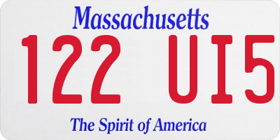 MA license plate 122UI5