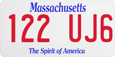 MA license plate 122UJ6