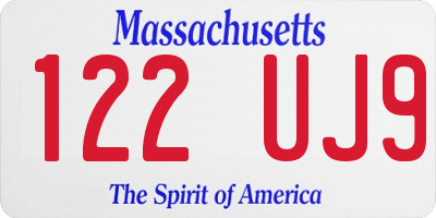 MA license plate 122UJ9