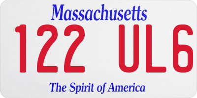 MA license plate 122UL6