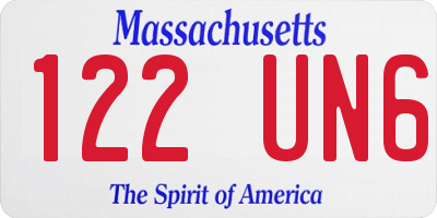 MA license plate 122UN6