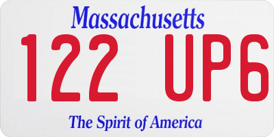 MA license plate 122UP6