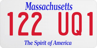 MA license plate 122UQ1