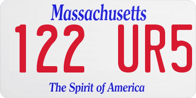 MA license plate 122UR5