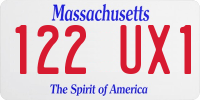 MA license plate 122UX1