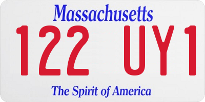 MA license plate 122UY1