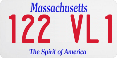 MA license plate 122VL1