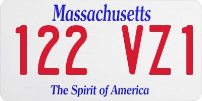 MA license plate 122VZ1