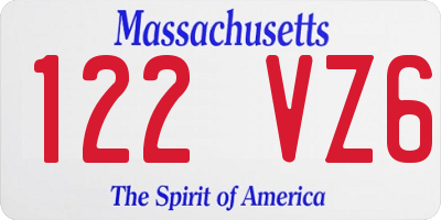 MA license plate 122VZ6