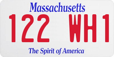 MA license plate 122WH1