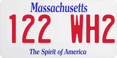 MA license plate 122WH2