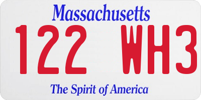 MA license plate 122WH3