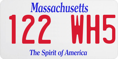 MA license plate 122WH5