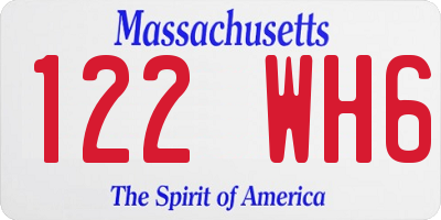 MA license plate 122WH6