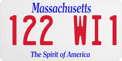 MA license plate 122WI1