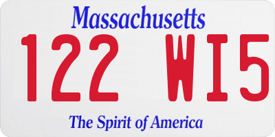 MA license plate 122WI5