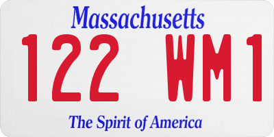 MA license plate 122WM1