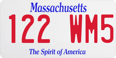 MA license plate 122WM5